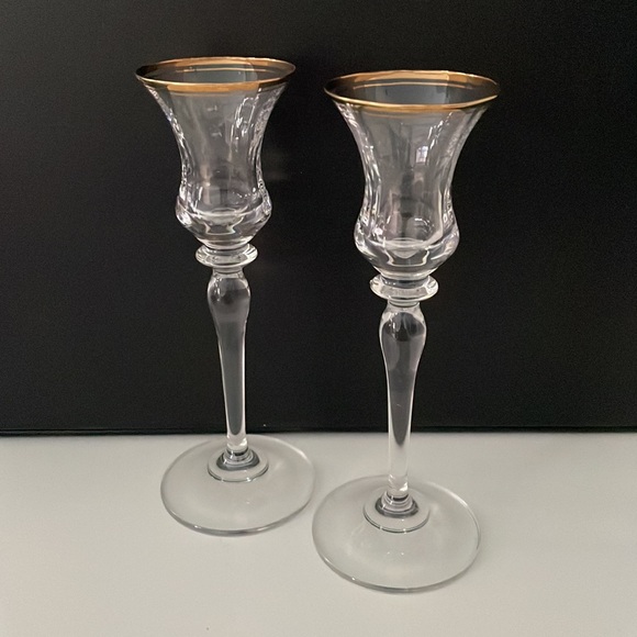 VINTAGE MIKASA GOLD RIM CANDLEHOLDERS BNIB - Picture 2 of 5